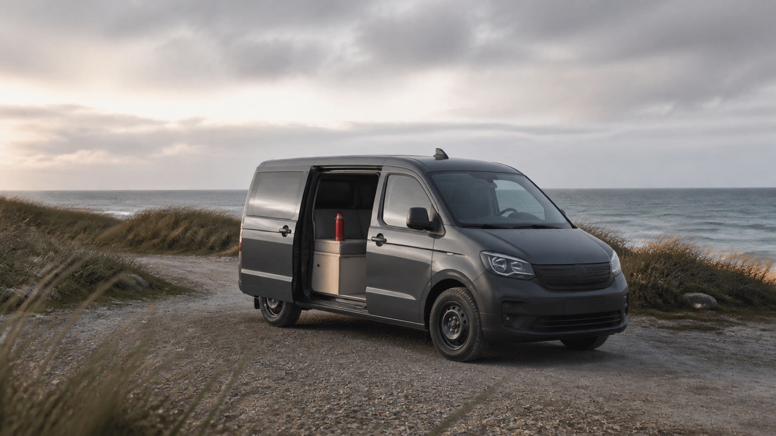 Camper an der Küste im Süden Dänemarks