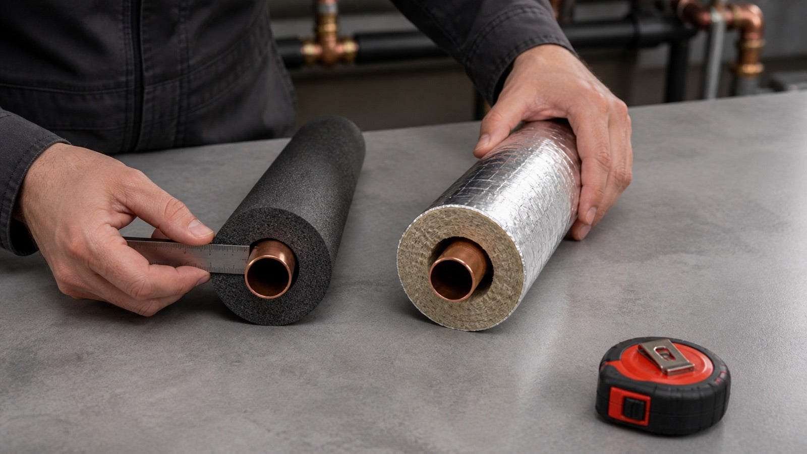 Elastomer- und Mineralwolle-Rohrisolierung im Materialvergleich
